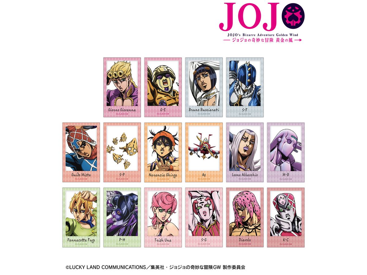 Jojo's Bizarre Adventure Golden Wind: Trading Instant Camera Style Illustration Card: 1Box (16pcs)