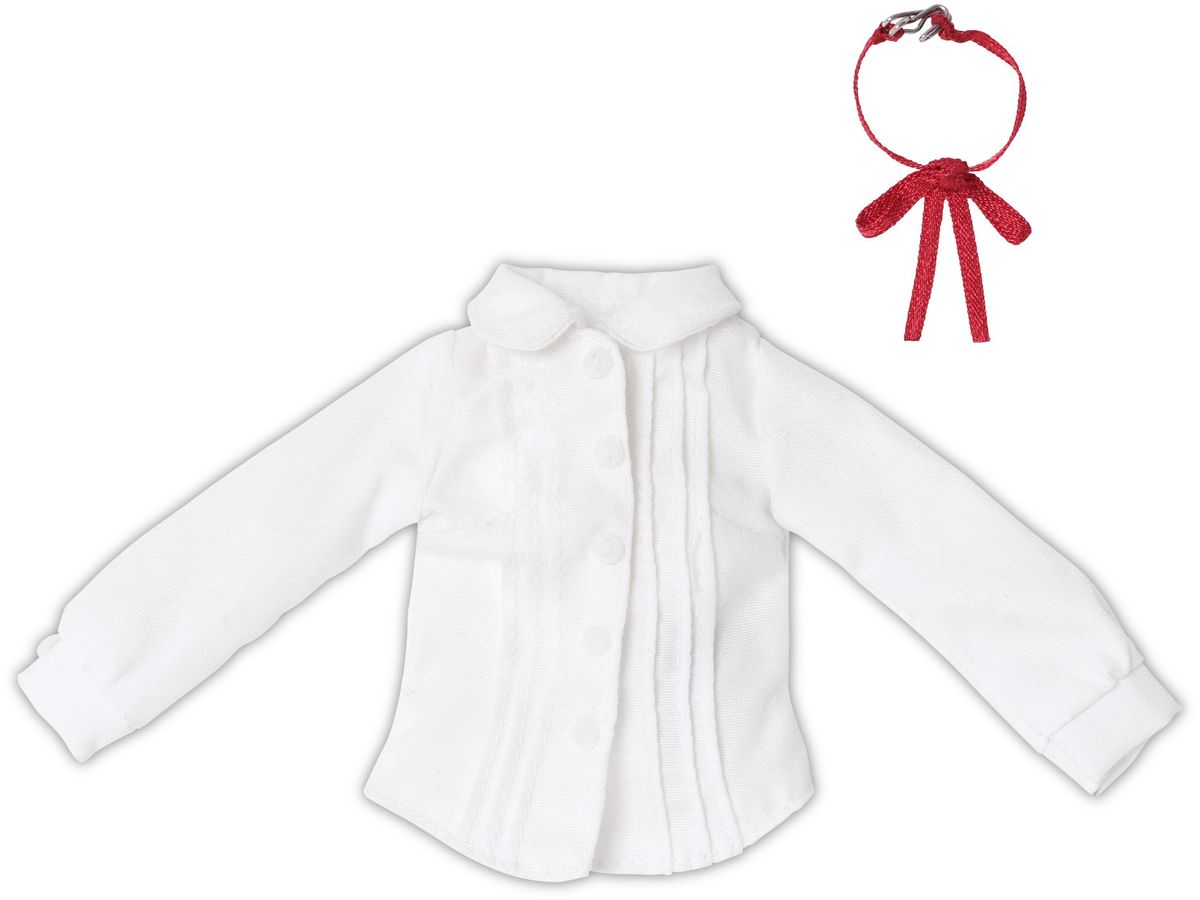 PNS Round Collar Blouse & Ribbon Tie set White x Red (Reissue)
