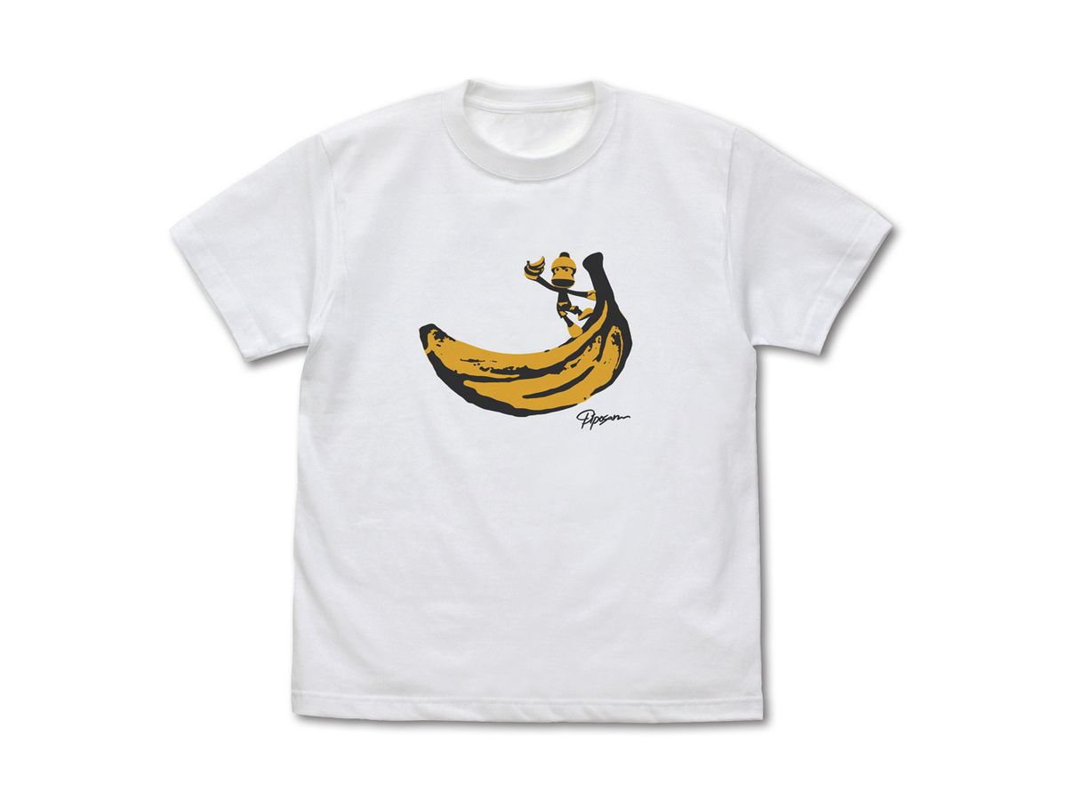 Sarugetchu: Piposaru Banana T-Shirt / White-XL