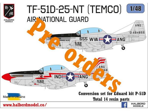 TF-51D-25NA (TEMCO) Air National Guard conversion set for Eduard kit