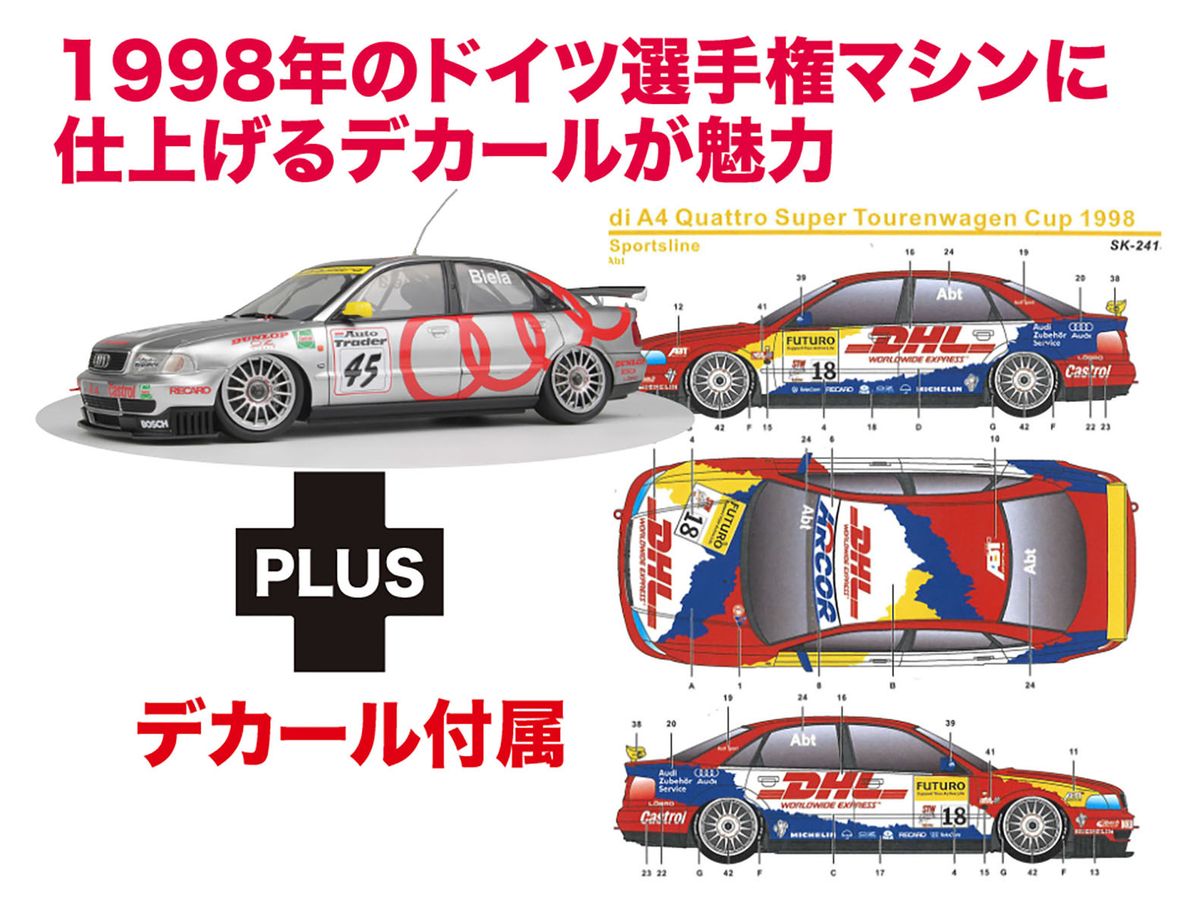 Audi A4 Quattro 1996 BTCC Champion 1998 German Super Touring Championship Abt Sportsline Team Decals included