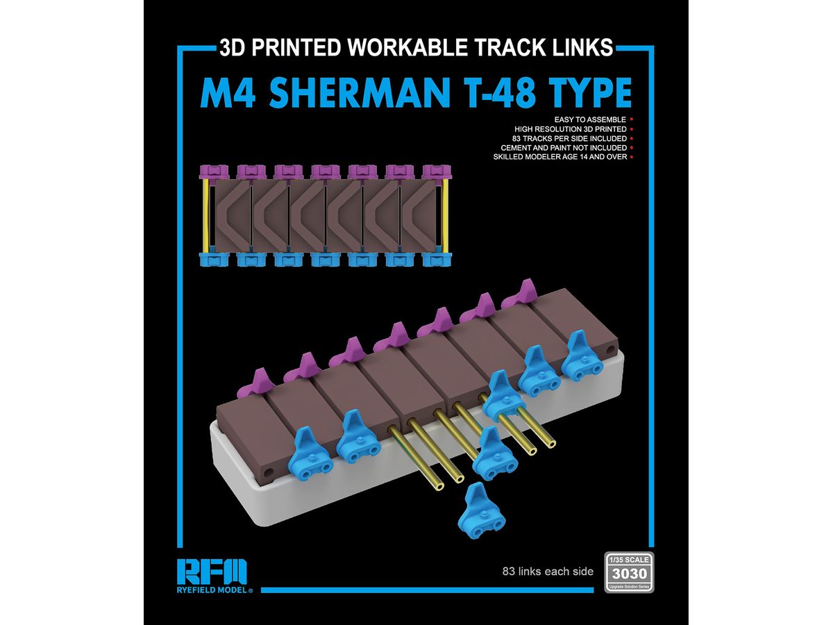 M4 SHERMAN T-48 type workable tracks (3D PRINTED)