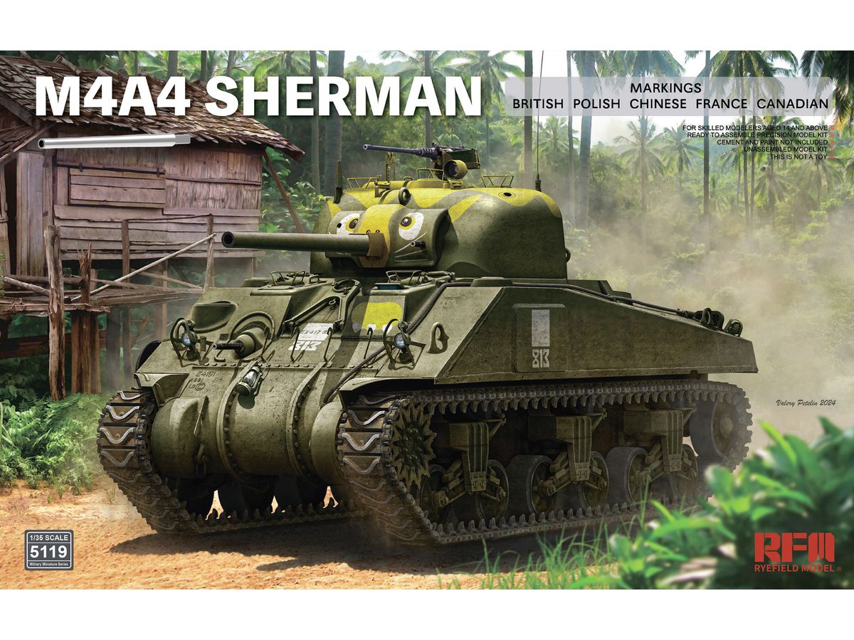 M4A4 SHERMAN with Workable Tracks & Metal Barrel